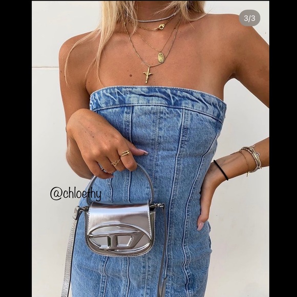 Zara DENIM BANDEAU DRESS - Picture 16 of 16